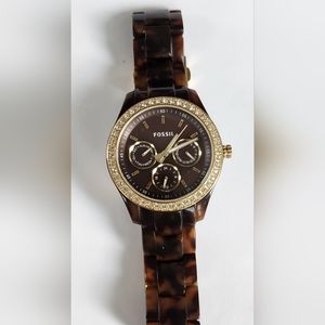 Fossil Stella Multifunction Tortoise Resin Watch